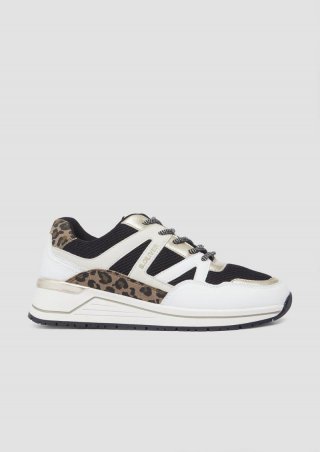 s.Oliver Sportiver Sneaker mit Leo-Detail - weiß