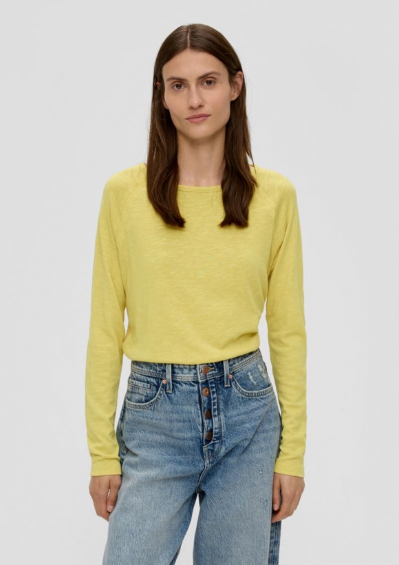 s.Oliver Longsleeve aus Baumwollmix - gelb