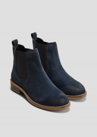s.Oliver Wildleder Chelsea Boots - navy