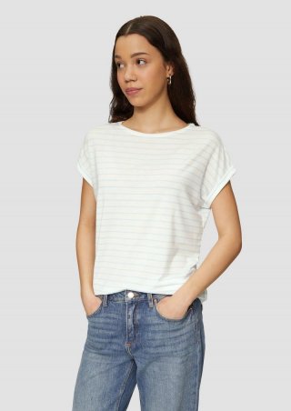 s.Oliver Loose Fit-Shirt im Lyocellmix - weiß