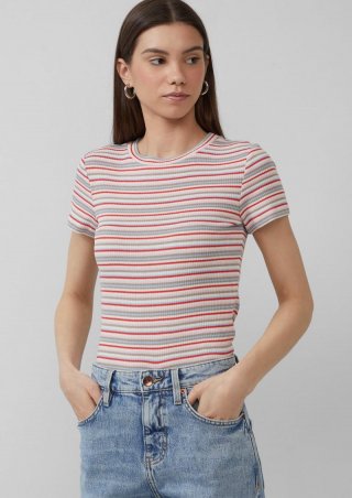 s.Oliver schmal geschnittenes Ringelshirt - ecru