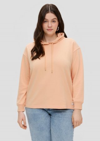 s.Oliver Kapuzensweatshirt mit überschnittener Schulter - pfirsich