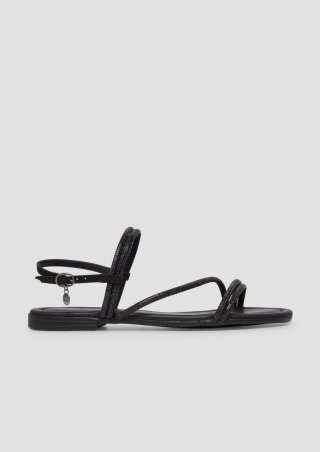 s.Oliver Riemchen-Sandalen mit Schmuck-Details - schwarz