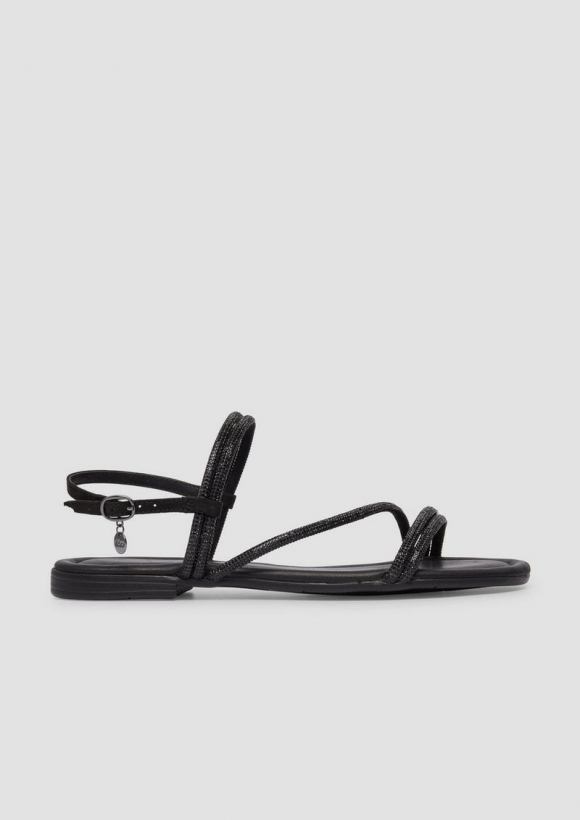 s.Oliver Riemchen-Sandalen mit Schmuck-Details - schwarz