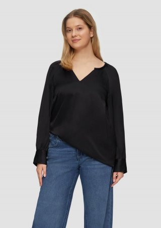 s.Oliver Satinbluse im Relaxed Fit - schwarz