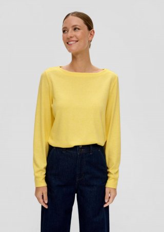 s.Oliver Longsleeve aus Viskosemix - goldgelb