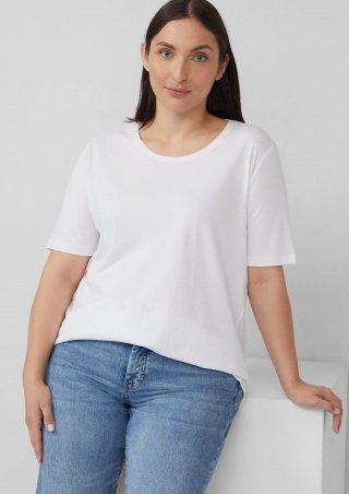 s.Oliver T-Shirt aus Interlockjersey - weiß