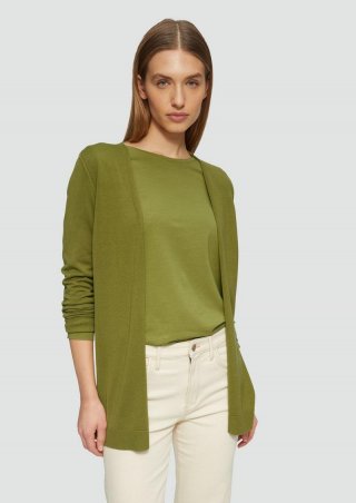 s.Oliver Cardigan aus Viskose-Baumwollmix - guacamole