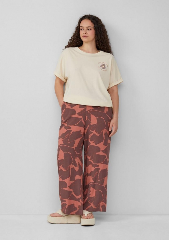 s.Oliver Hose aus Viskose mit All-over-Print - papaya