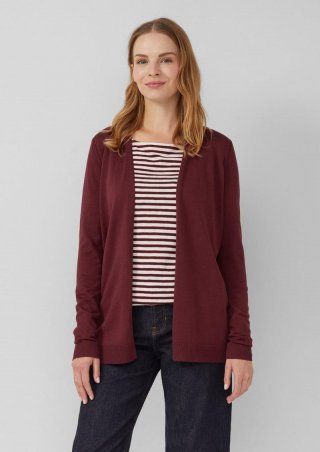 s.Oliver Cardigan aus Viskose-Baumwoll-Mix - bordeaux