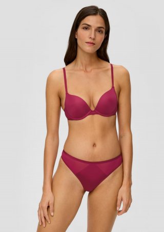 s.Oliver Nahtloser String mit Mesh-Einsatz - himbeere