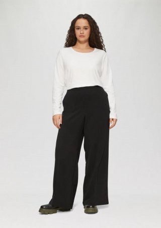 s.Oliver Wide-Leg-Hose mit elastischem Bund - schwarz