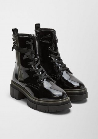 s.Oliver Boots in Lackleder-Optik - schwarz