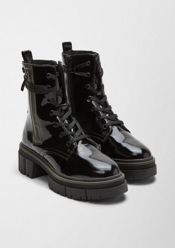 s.Oliver Boots in Lackleder-Optik - schwarz