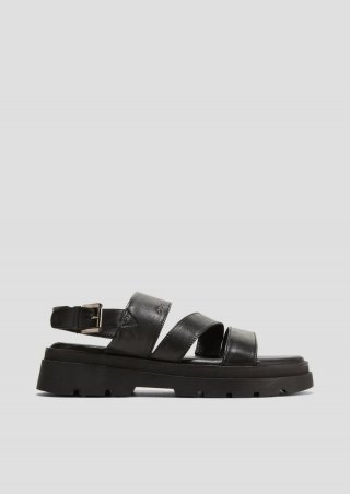 s.Oliver Riemchensandalen aus Leder - schwarz