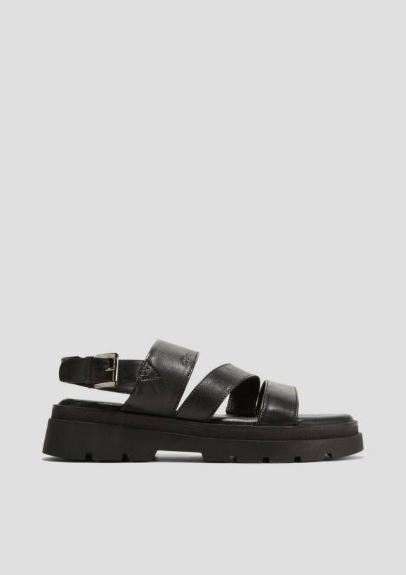 s.Oliver Riemchensandalen aus Leder - schwarz