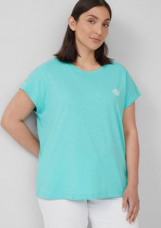 s.Oliver T-Shirt im Relaxed Fit mit kleinem Artwork - ozeangrün