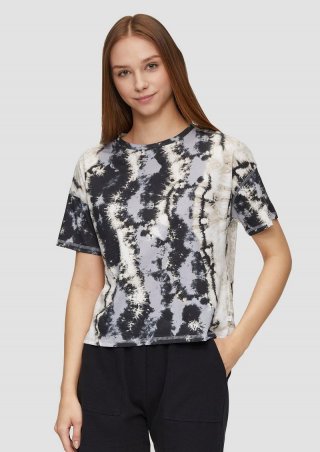 s.Oliver T-Shirt mit All-over-Print - grau