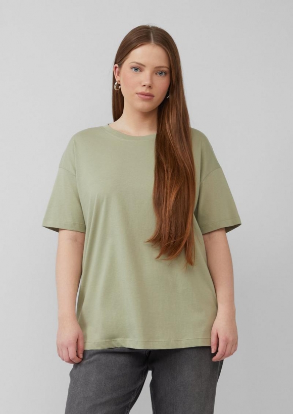 s.Oliver Uni-Shirt im Loose Fit - helles olivgrün
