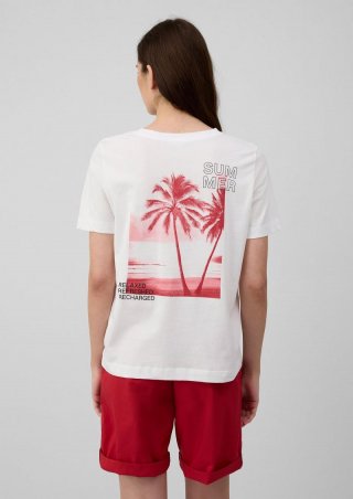 s.Oliver T-Shirt mit Front- und Rückenprint - weiß