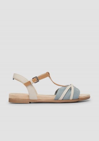 s.Oliver Sandalen mit Stoff-Detail - blassblau