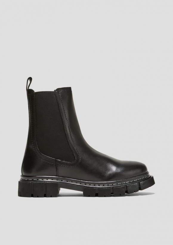 s.Oliver Chelsea Boots aus Leder - schwarz