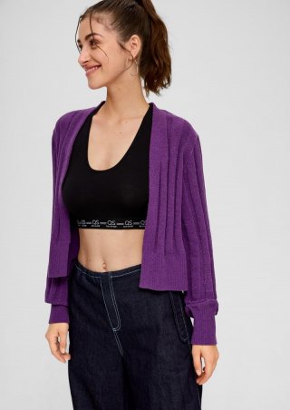 s.Oliver Strickjacke mit Strukturmuster - lila