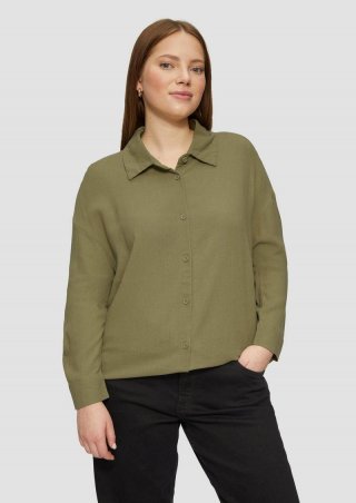 s.Oliver Longbluse aus Leinenmix - olivgrün
