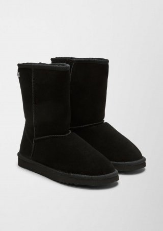 s.Oliver Gefütterte Velourslederstiefel - schwarz