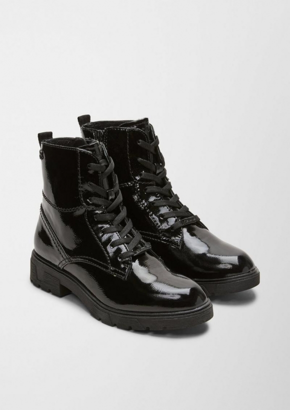 s.Oliver Schnürboots mit Reißverschluss - schwarz