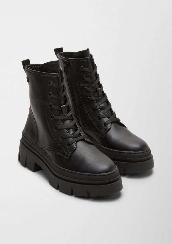 s.Oliver Stiefel mit Schnürung - schwarz
