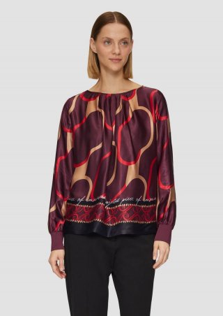 s.Oliver Shirt im Fabricmix mit Raff-Details - lila