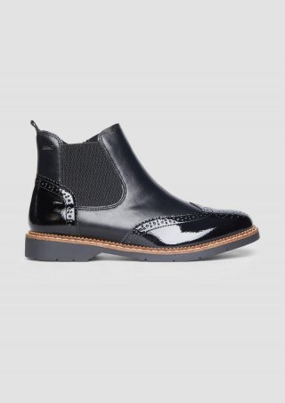 s.Oliver Chelsea-Boots aus Kunstleder - schwarz
