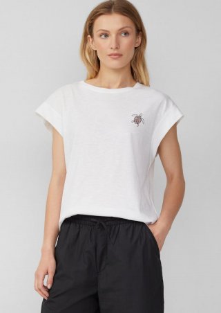 s.Oliver T-Shirt im Relaxed Fit mit kleinem Artwork - weiß