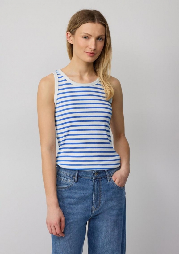 s.Oliver Elastisches Top mit Rippstruktur - royalblau