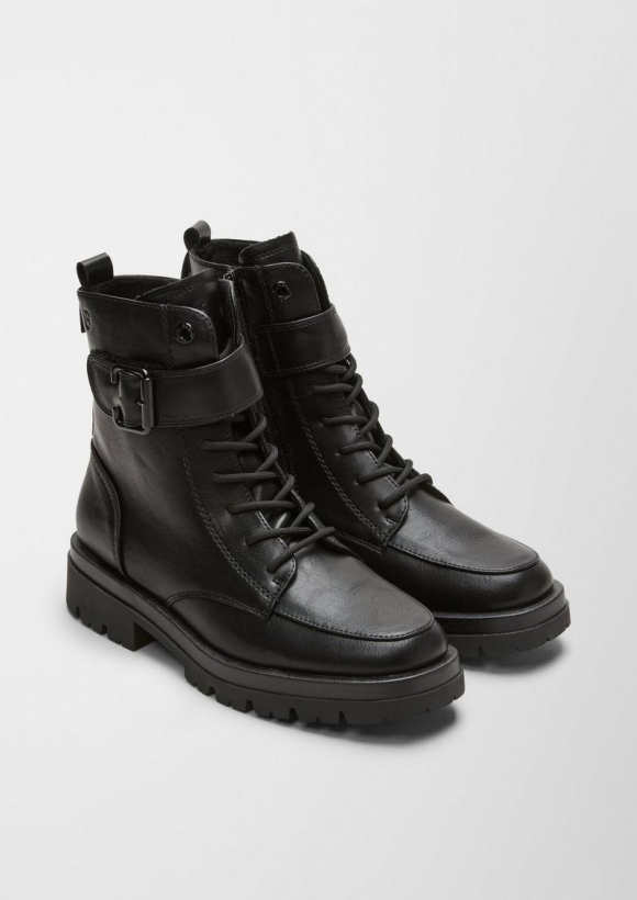 s.Oliver Stiefel in Lackleder-Optik - schwarz