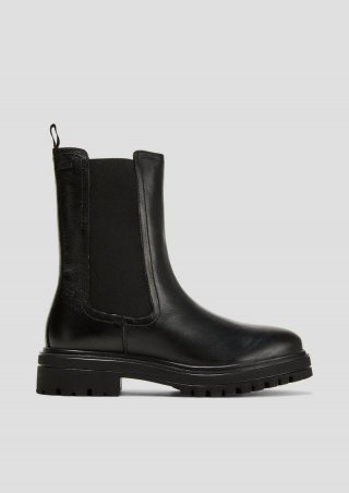 s.Oliver Chelsea Boots aus Glattleder - schwarz