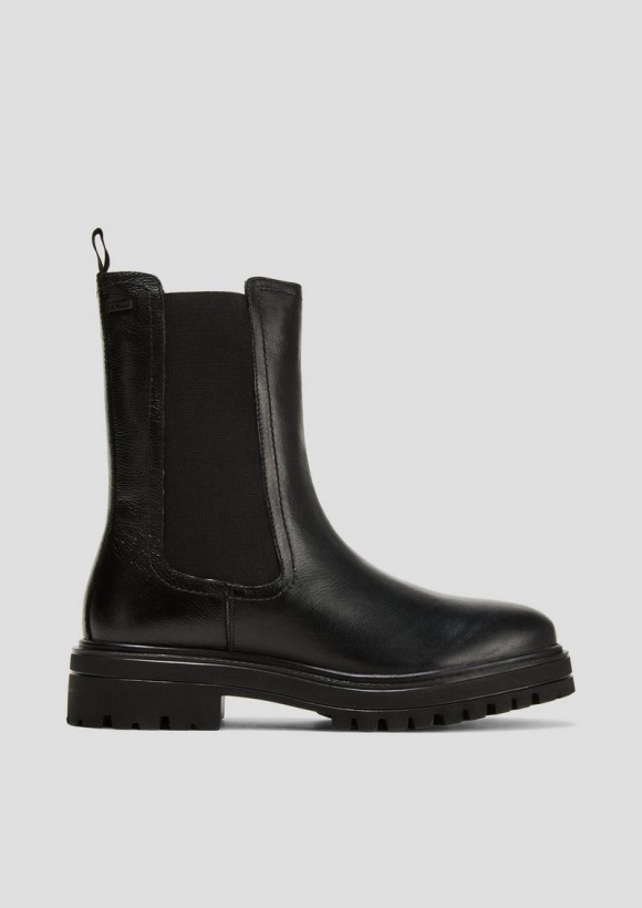 s.Oliver Chelsea Boots aus Glattleder - schwarz