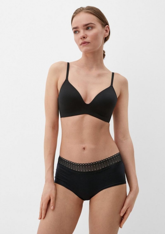 s.Oliver Hipster mit Spitze im 3er-Set - schwarz