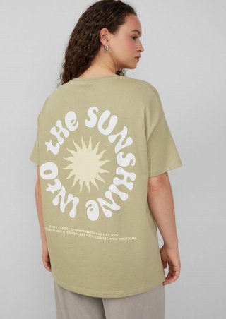 s.Oliver Baumwollshirt mit Rückenprint - salbeigrün