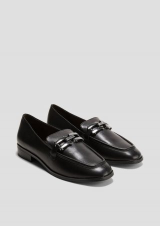 s.Oliver Slipper mit Schmuck-Detail - schwarz