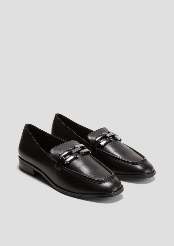 s.Oliver Slipper mit Schmuck-Detail - schwarz