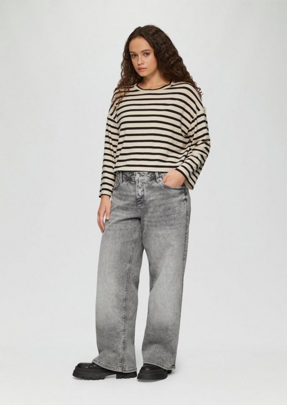 s.Oliver Jeans / Slim Fit / Mid Rise / Wide Leg / Superstretch - steingrau