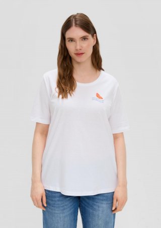s.Oliver Jerseyshirt mit Printdetail - weiß