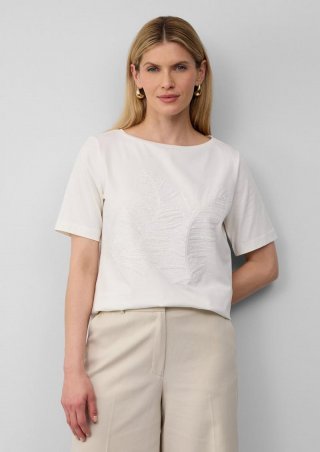 s.Oliver T-Shirt im Relaxed Fit mit Pailletten - ecru