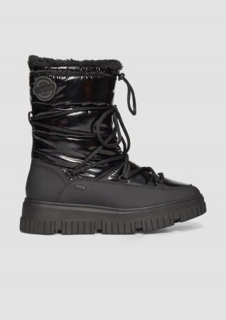 s.Oliver Warm gefütterte Boots mit Metallic-Effekt - schwarz