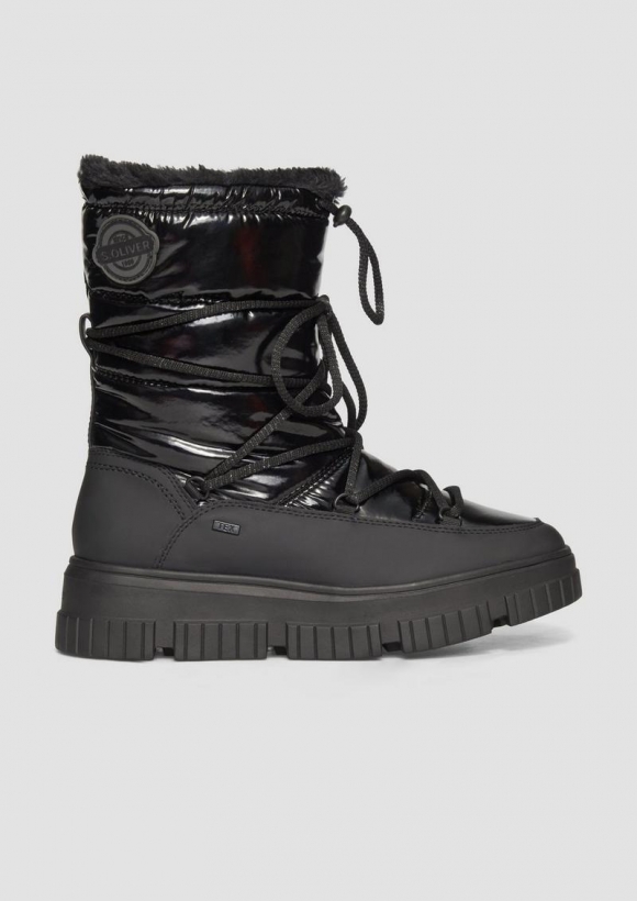 s.Oliver Warm gefütterte Boots mit Metallic-Effekt - schwarz