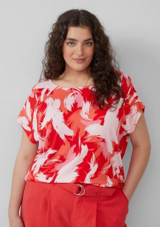 s.Oliver T-Shirt aus Viskosemix im Relaxed Fit - preiselbeere
