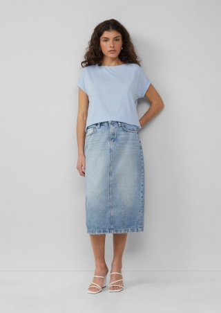 s.Oliver Loose-Fit-Shirt im Lyocellmix - hellblau