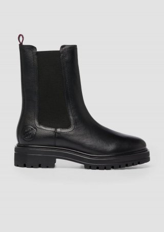 s.Oliver Chelsea Boots aus Glattleder - schwarz